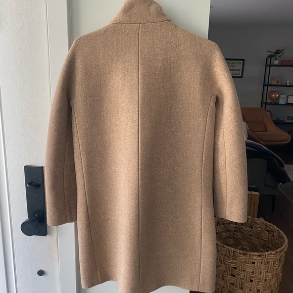 J. Crew Tan Italian Wool Cocoon Coat size 0P - Picture 2 of 8